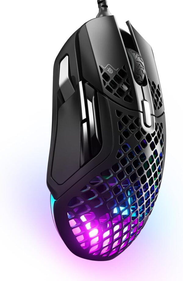 SteelSeries Aerox 5 - Holey RGB Gaming Mouse - Ultra-lightweight Water Resistant Design - 18K DPI TrueMove Air Optical Sensor
