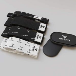 Yu-mn Fabric Resistance Band 4Pcs Set & 1Pair Core Sliders - for Legs Glutes and Butt - for gym