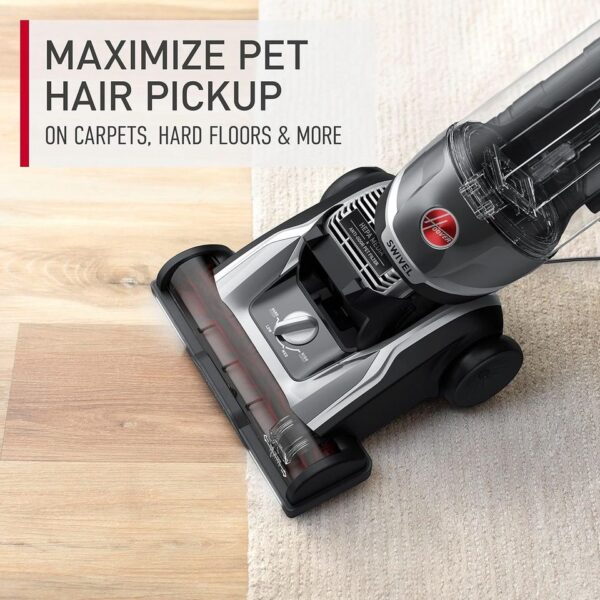 Hoover Elite Swivel XL Pet Vacuum Cleaner with HEPA Media Filtration, Bagless Upright for Carpets and Hard Floors, Grey, UH75250 16 lbs (Open Box) - Image 3
