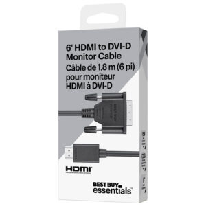 Best Buy Essentials 2m (6 ft.) HDMI to DVI-D Cable (BE-PC2DH6B23-C) - Black
