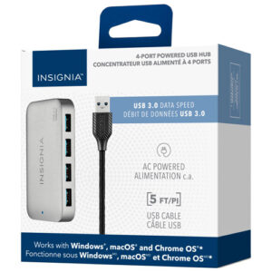 Insignia 4-Port USB 3.0 Hub with Power Supply (NS-PH3A4AP-C)
