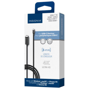 Insignia 1.8m (6 ft.) USB-C to HDMI Cable (NS-PC3CHD6-C) Model: NS-PC3CHD6-CWeb Code: 15622077