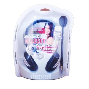 Maxell Detachable Usb Headset W/ Microphone For Desktop Laptop Pc
