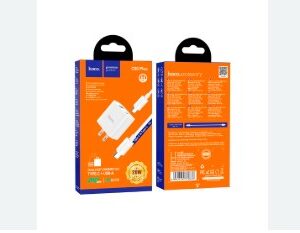 hoco c80 plus 20W dual fast charger set type-c + usb-A orange