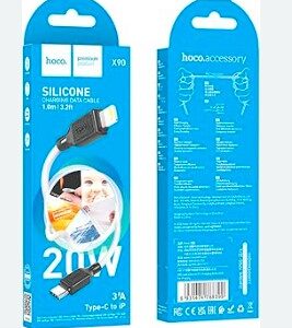 Hoco silicone charging data cable 1m 3.2ft 3A Type c to IP X90