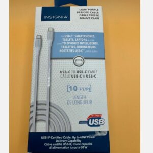 Insignia light purple braided cable 10Ft usb c to usb c cable