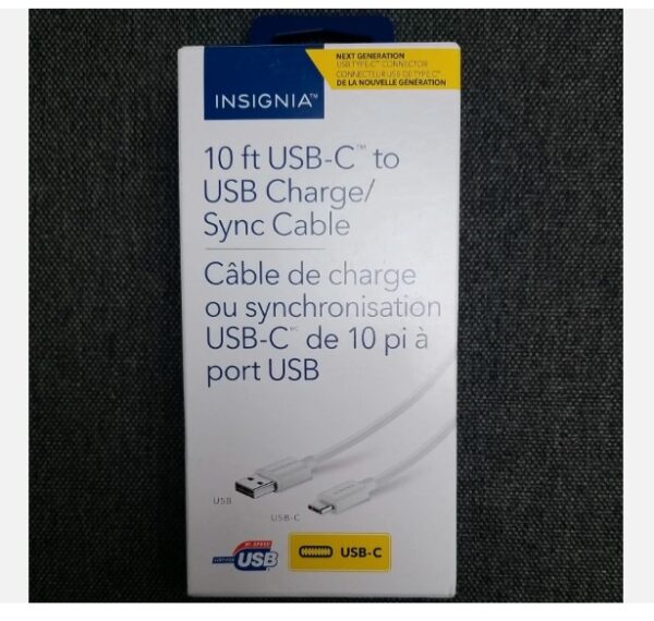 Insignia 10 ft. USB to USB-C Sync and Charge Cable White NS-PWLG2-C