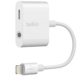 belkin 3.5mm audio + charge rockstar Lightning to Headphone Jack/Lightning Adapter - White