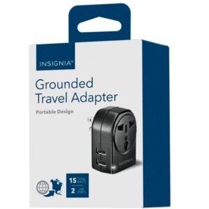 Insignia Grounded Travel Adapter - Black - Only at Best Buy