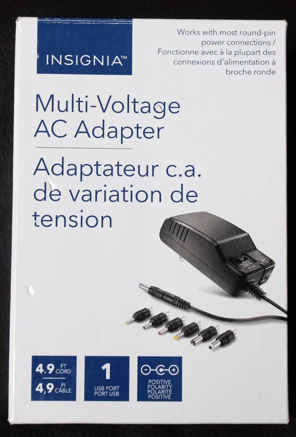 INSIGNIA MULTI-VOLTAGE AC ADAPTER (3-12V 1.3A max or 5V 2.1A max) - NS-AC1200-C