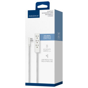 Insignia 3.66m (12 ft.) 3-Outlet Extension Cable (NS-PWRX30T-C) - White