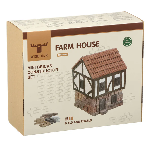 Wise elk Farm House mini bricks constructor set 590 pieces
