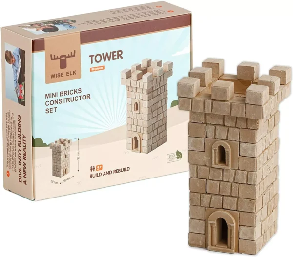 Wise elk Gate tower mini bricks constructor set 300 pieces