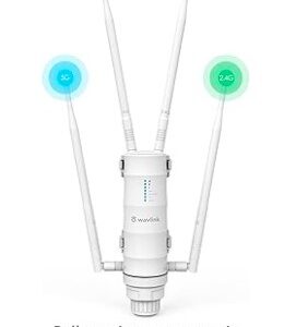 WAVLINK AC1200 Repeater, High Power Outdoor Weatherproof WiFi Range Extender/Wireless Access Point/mesh Agent with Passive POE, Dual Band 4x7dBi for Working from Home