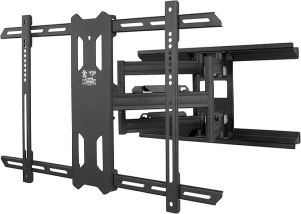 Kanto PDX650 Full Motion Articulating TV Wall Mount for 37-75-inch TVs | Integrated Cable Management | Swivel and Tilt| Black