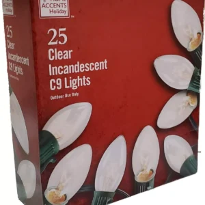 Home Accents Holiday 25 Clear Incandescent C9 Lights